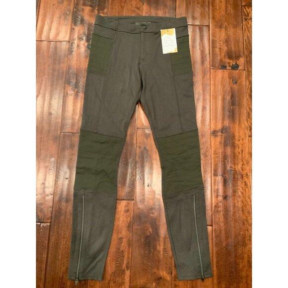 Athleta Olive Green Skinny Leg Athletic Pants W/ Zipper Cuffs, Size 2 - Picture 1 of 6